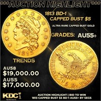 ***Auction Highlight*** 1813 Capped Bust Half Eagl