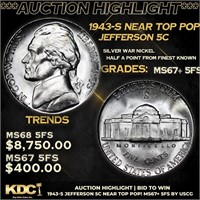 ***Auction Highlight*** 1943-s Jefferson Nickel Ne