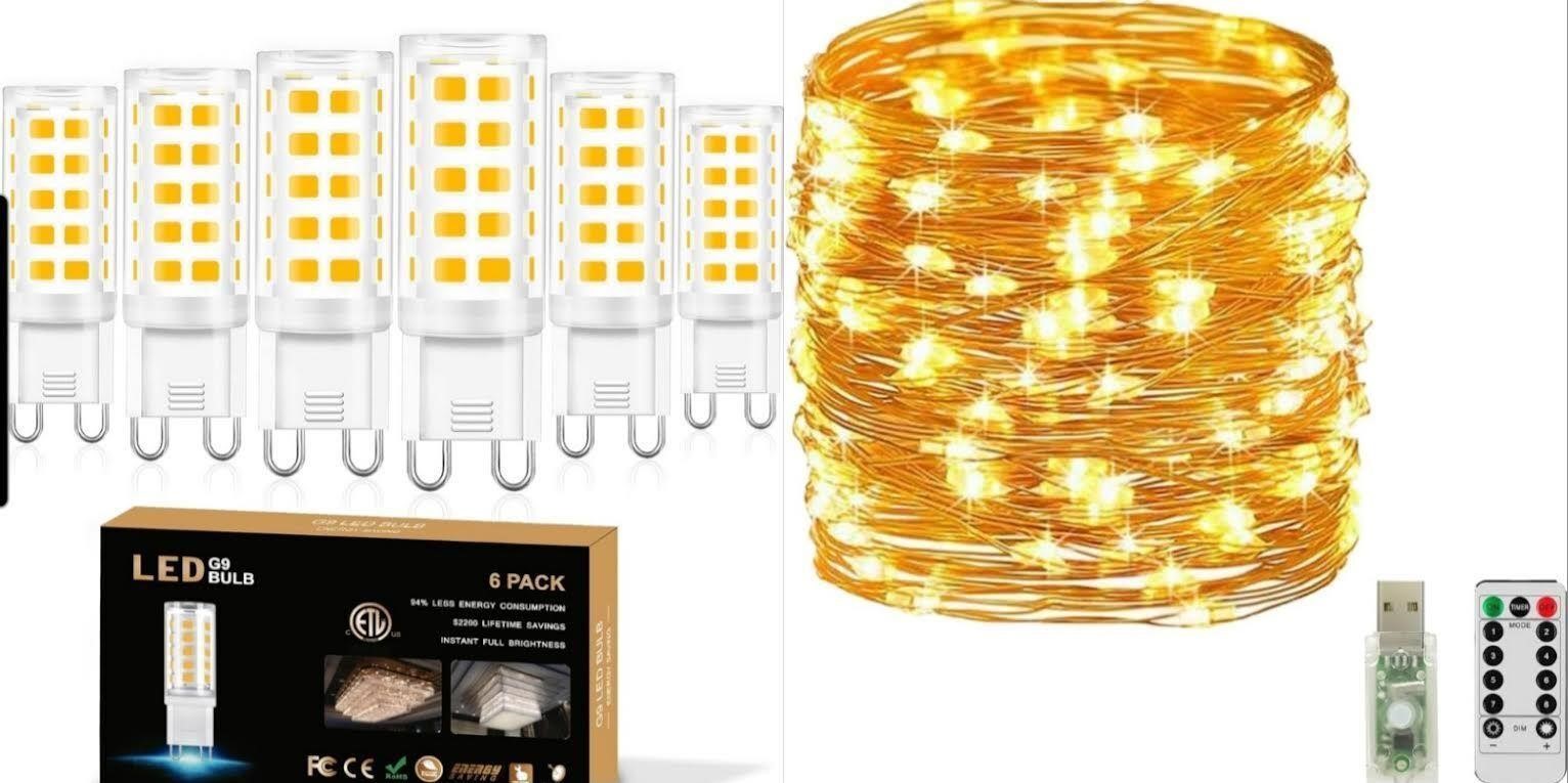 NEW $30 6PK 4W G9 Bulbs LED & 33FT Fairy Lights