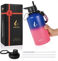 New AMITER 64oz Insulated Bottle with Straw &