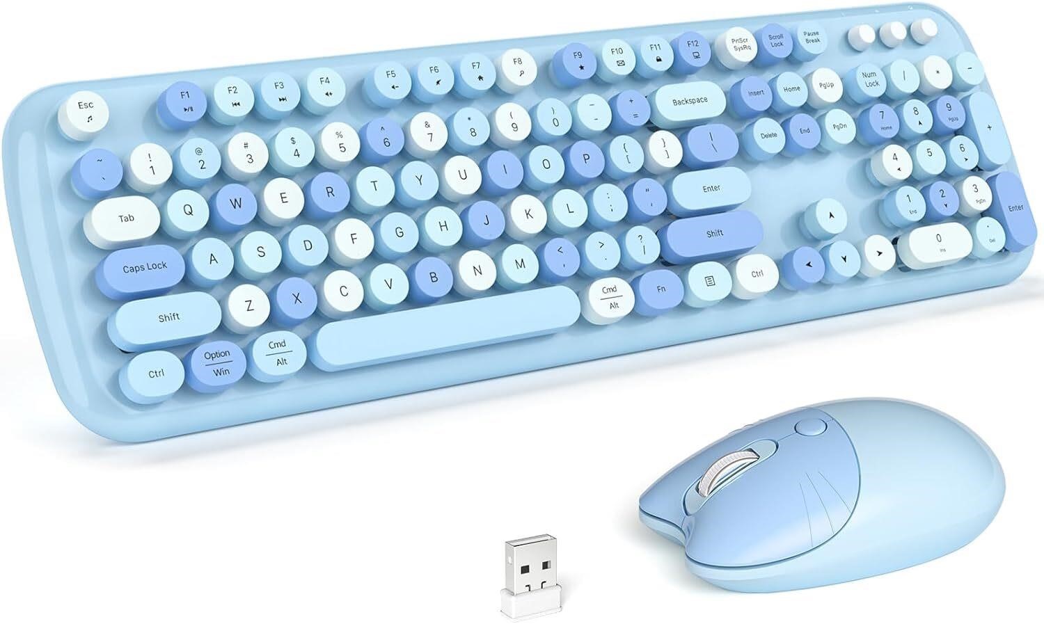 Wireless Keyboard Mouse Combo - USB  PC  Mac