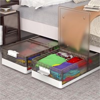 2 Pack Under Bed Storage  Plastic Box