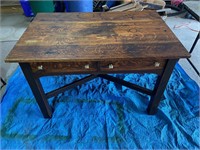 Antique Solid Oak Art &Crafts Style 2 Drawer Desk