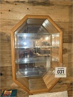 Curio display cabinet / glass shelves 21" x 14" &