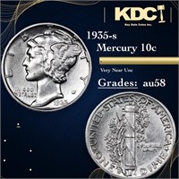 1935-s Mercury Dime 10c Grades Choice AU/BU Slider