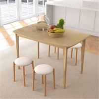 Natural Solid Wood 28 in. 4 Legs Dining Table