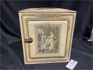 Antique Tin Schepps Cake Box