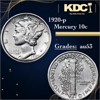 1920-p Mercury Dime 10c Grades Select AU