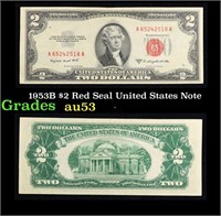 1953B $2 Red Seal United States Note Grades Select