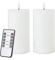White Flameless Candles Set of 2