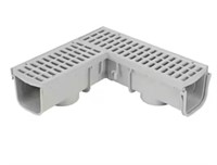 Drain 90° Elbow and Grate Plastic Deep Profile
