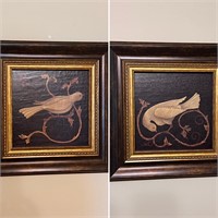 2 framed wall decor birds