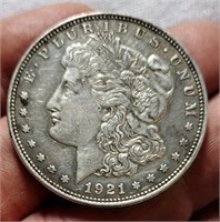 1921 Morgan Silver Dollar NO Mint Mark VG+