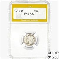 1916-D Mercury Silver Dime PGA G04
