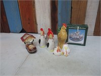 Lot of Chickens, Boot Planter & More