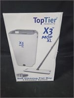 Self cleaning flat mop 3-chamber system