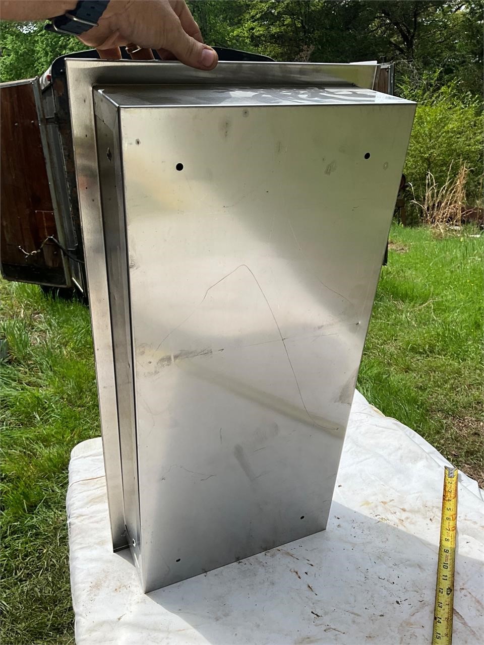 Stainless Paper towel cabinet- sizes in pics