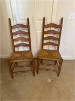 Pair of ladder back chairs