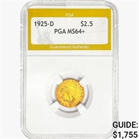 1925-D $2.50 Gold Quarter Eagle PGA MS64+