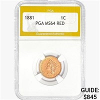 1881 Indian Head Cent PGA MS64 RED
