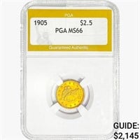 1905 $2.50 Gold Quarter Eagle PGA MS66