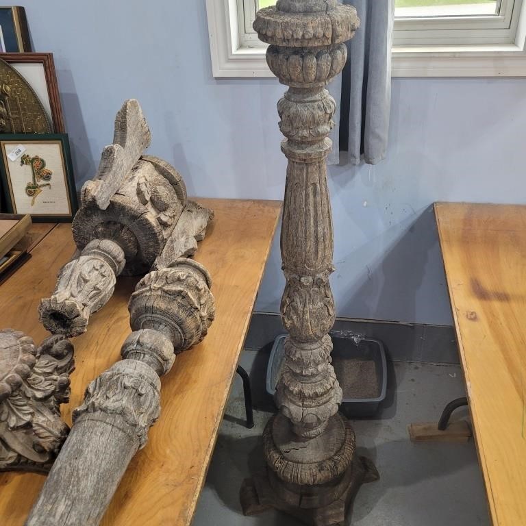 antique wooden posts