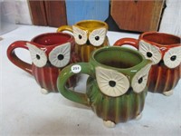 4 Owl Mugs