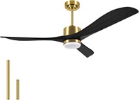 56" Gold & Black Indoor/Outdoor Ceiling Fan