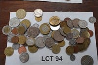 assorted foreign coins-mostly European