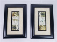 Cheetah & Elephant Framed Art Prints (2)