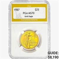 1987 $25 1/2oz. American Gold Eagle PGA MS70