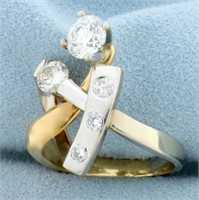Designer 1.5ct TW Diamond Modern Abstract Ring in
