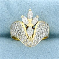Unique Custom Designed 2ct TW Diamond Ring in 14K