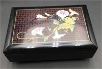 Yoko Japan Black/Floral, Music/Mirror Jewelry Box
