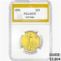1992 $25 1/2oz. American Gold Eagle PGA MS70