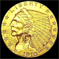 1910 $2.50 Gold Quarter Eagle CLOSELY