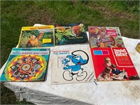 6- vintage kids records/ vinyls
