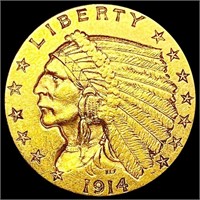 1914-D $2.50 Gold Quarter Eagle CLOSELY