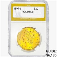 1897-S $20 Gold Double Eagle PGA MS63+