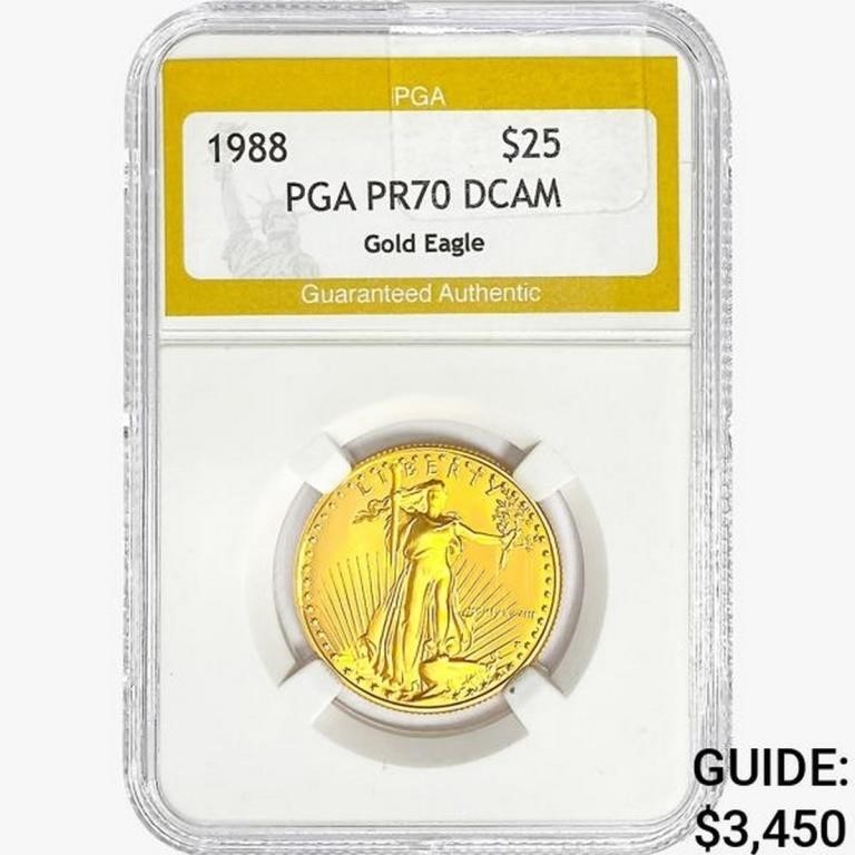 1988 $25 1/2oz. American Gold Eagle PGA PR70 DCAM