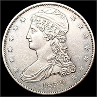 1839 Capped Bust Half Dollar NEARLY UNCIRCULATED