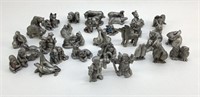 Small Pewter Noah and His Animal Crew 30pcs