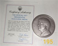 SILVER JIMMY CARTER FRANKLIN MINT INAUGURATION