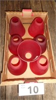 (7) Red Glass Light Shades