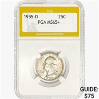 1955-D Washington Silver Quarter PGA MS65+