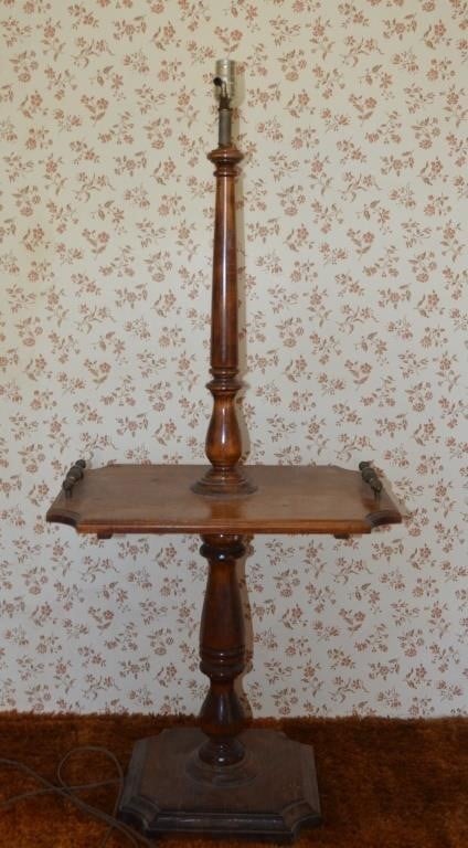 Vintage Side Table Floor Lamp