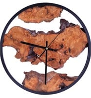 AmoyJebit Handcrafted Wooden Wall Clock - Silent