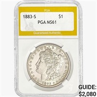 1883-S Morgan Silver Dollar PGA MS61