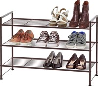 3-Tier Stackable Shoes Rack - Bronze