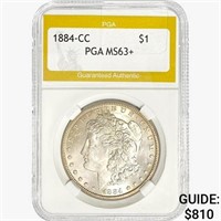 1884-CC Morgan Silver Dollar PGA MS63+